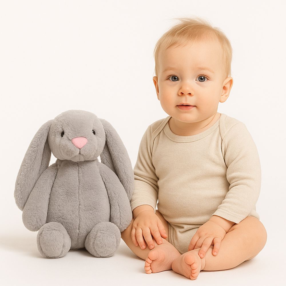 Kuscheltier Hase – Grau Ansicht 2